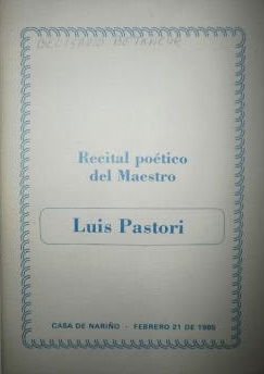 Recital poético del Maestro Luis Pastori
